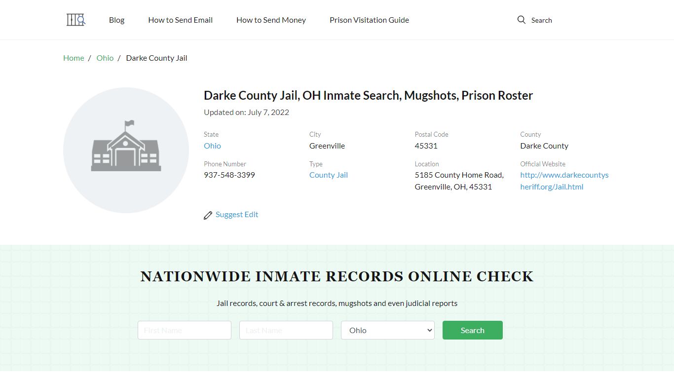 Darke County Jail, OH Inmate Search, Mugshots, Prison Roster